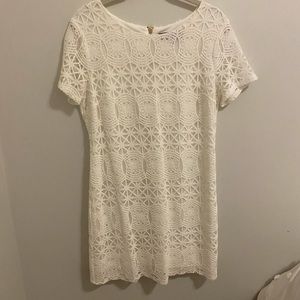 Lulus Love You For Eternity White Lace Shift Dress